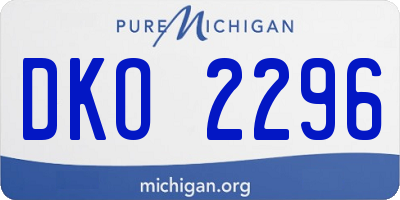 MI license plate DKO2296