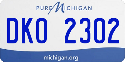MI license plate DKO2302