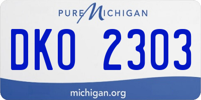 MI license plate DKO2303