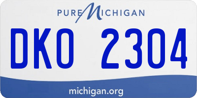 MI license plate DKO2304