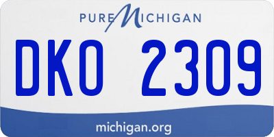 MI license plate DKO2309