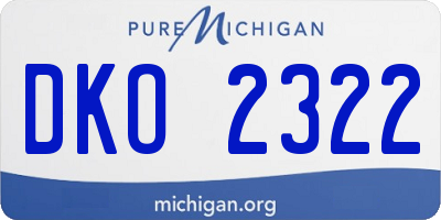 MI license plate DKO2322