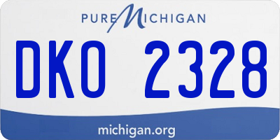 MI license plate DKO2328