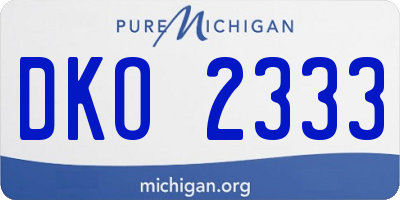 MI license plate DKO2333