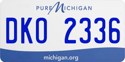 MI license plate DKO2336