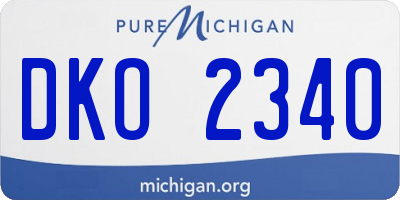 MI license plate DKO2340