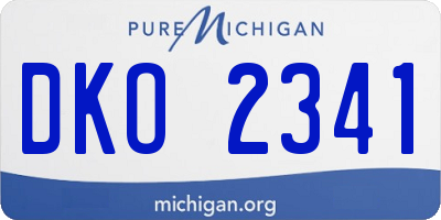 MI license plate DKO2341