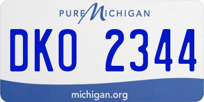 MI license plate DKO2344