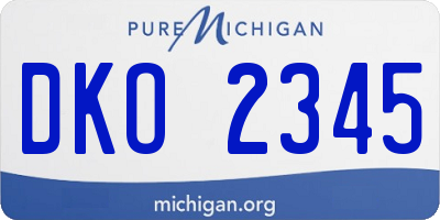 MI license plate DKO2345