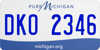 MI license plate DKO2346