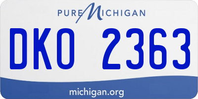 MI license plate DKO2363