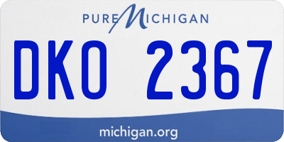 MI license plate DKO2367