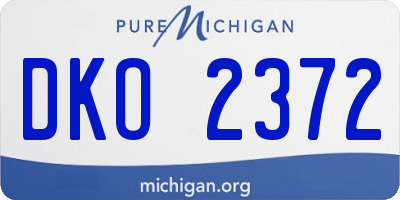 MI license plate DKO2372