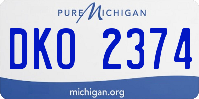 MI license plate DKO2374