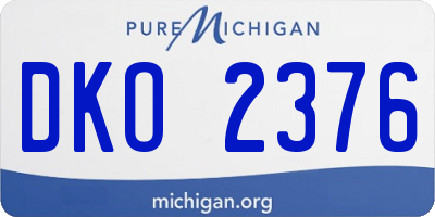 MI license plate DKO2376