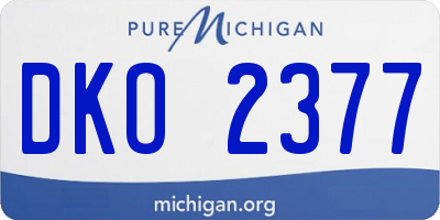MI license plate DKO2377