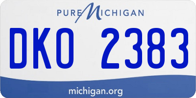 MI license plate DKO2383