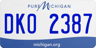 MI license plate DKO2387