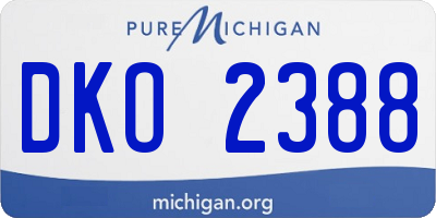 MI license plate DKO2388