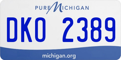MI license plate DKO2389