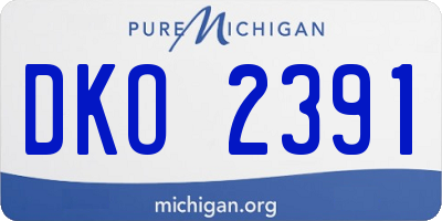 MI license plate DKO2391