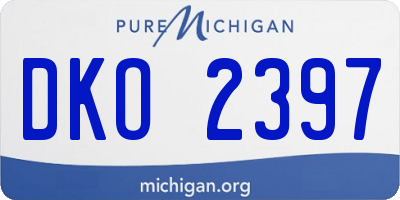 MI license plate DKO2397
