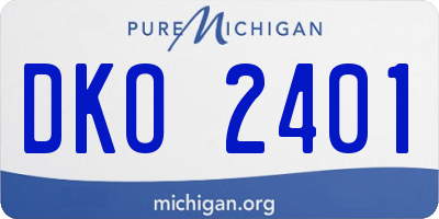 MI license plate DKO2401