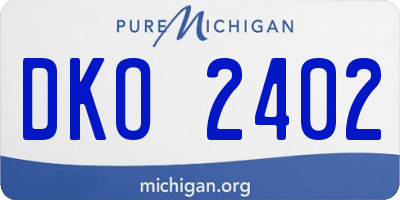 MI license plate DKO2402