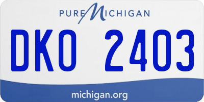MI license plate DKO2403