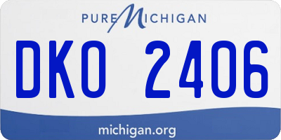 MI license plate DKO2406