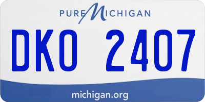 MI license plate DKO2407