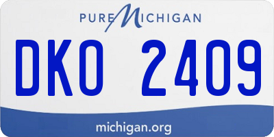 MI license plate DKO2409