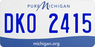 MI license plate DKO2415