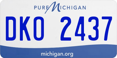 MI license plate DKO2437