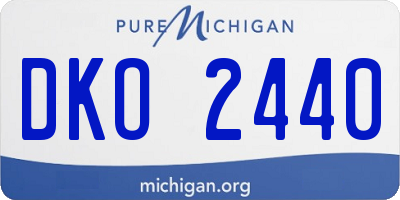 MI license plate DKO2440