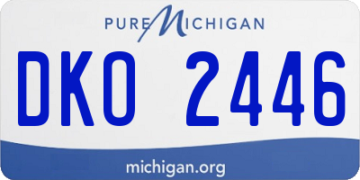 MI license plate DKO2446