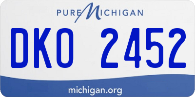 MI license plate DKO2452
