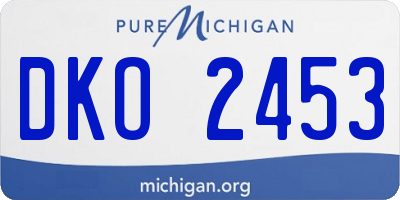 MI license plate DKO2453