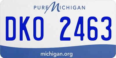 MI license plate DKO2463
