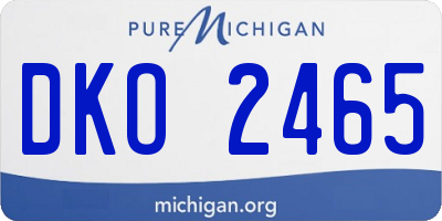 MI license plate DKO2465