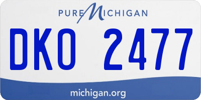 MI license plate DKO2477