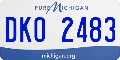 MI license plate DKO2483