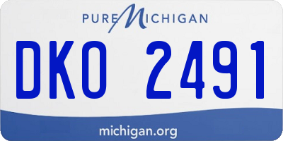 MI license plate DKO2491
