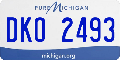 MI license plate DKO2493