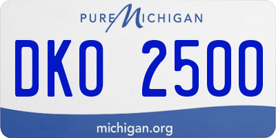 MI license plate DKO2500