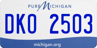 MI license plate DKO2503