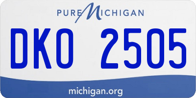MI license plate DKO2505