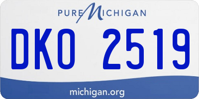 MI license plate DKO2519