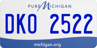 MI license plate DKO2522