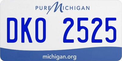 MI license plate DKO2525